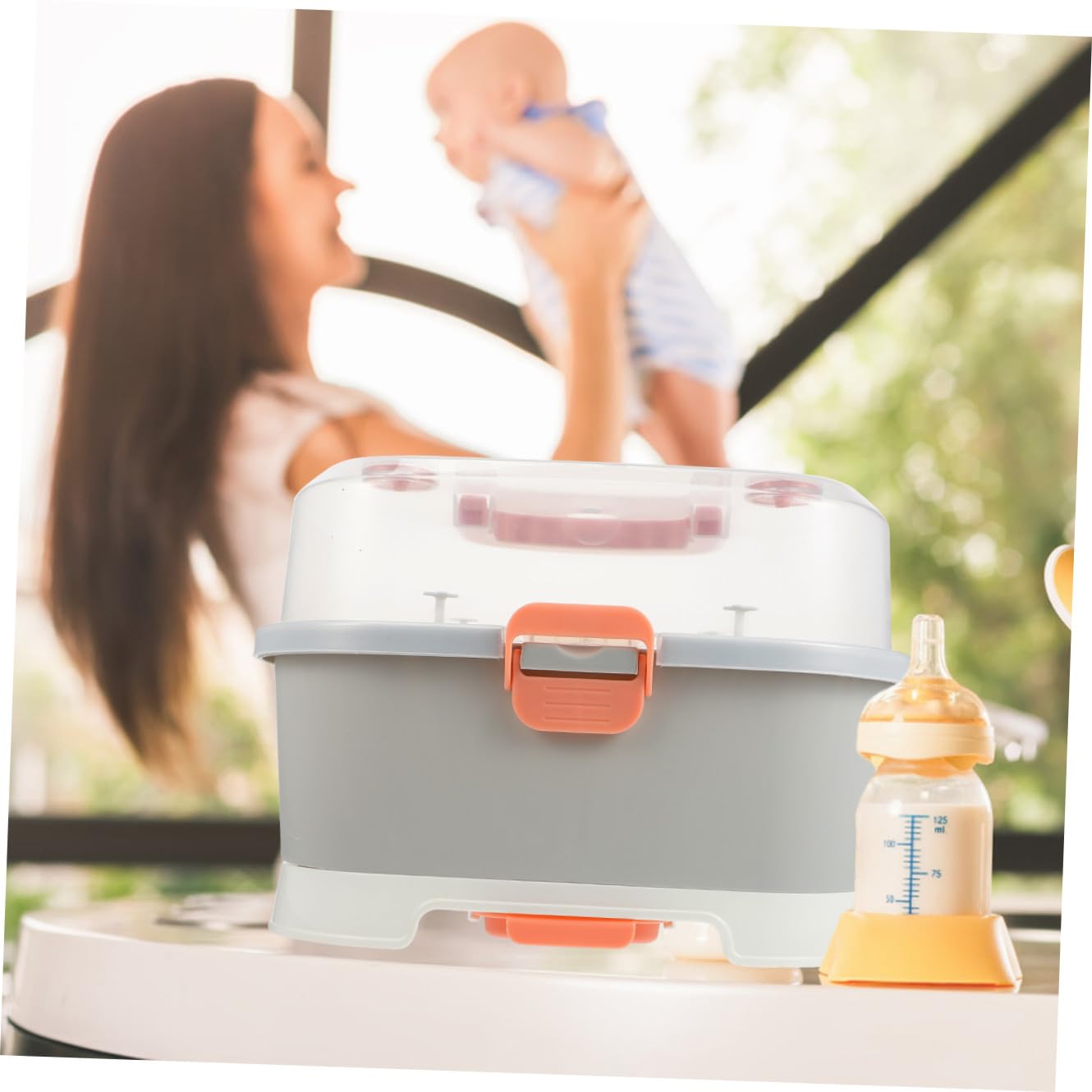 Supvox Tragbare Aufbewahrungsbox für Babyflaschen, Große Pp Kasten | Geeignet für Küchenware und Schnuller, Leicht zu Reinigen und Verschleißfest, Hält Ordnung bei Müttern