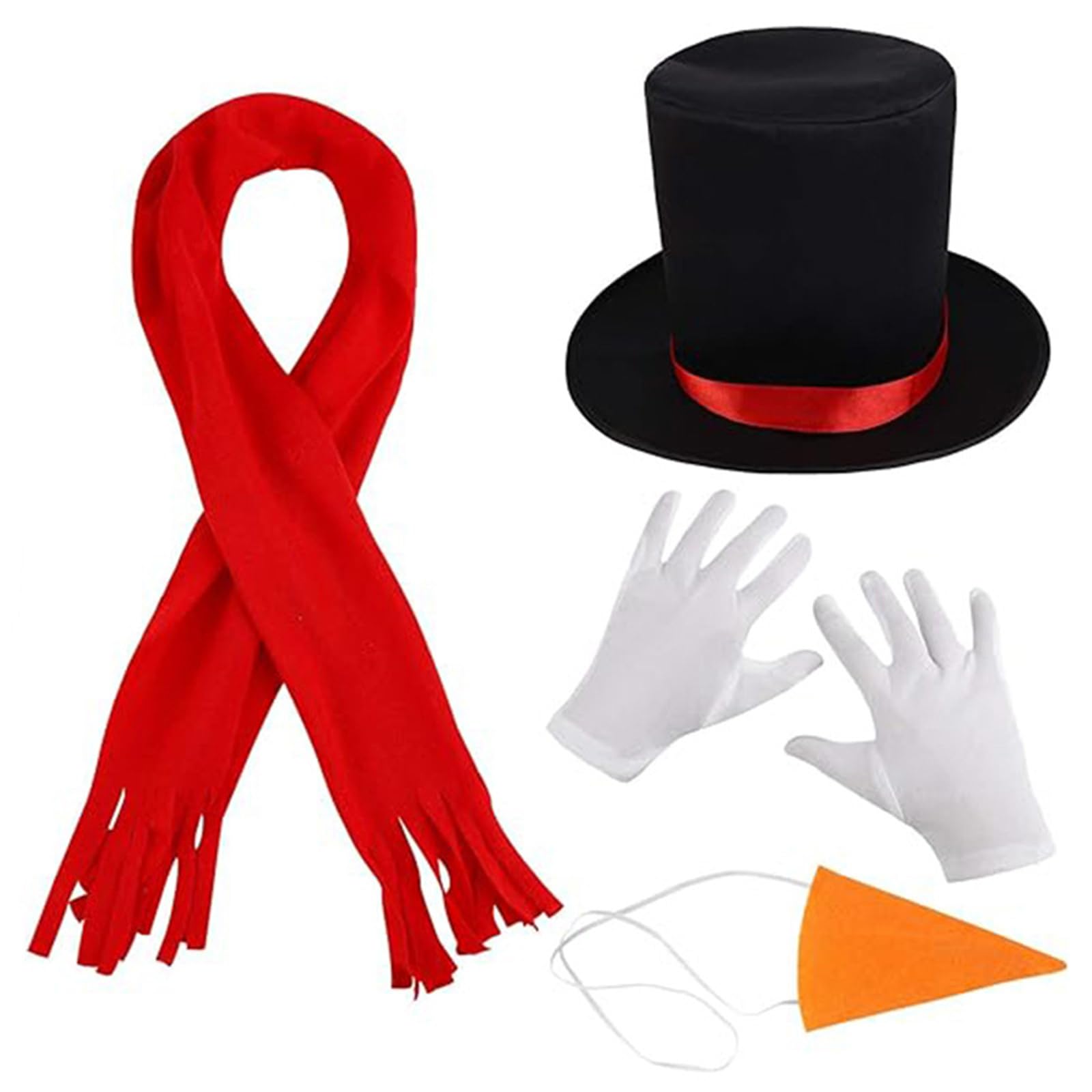 Divuukyi Boys Child Wide Snowman Dress Up Hat Costume Set For Kids Theme Party Hat Snowman Costume Scarf Nose Headwear Photo Props