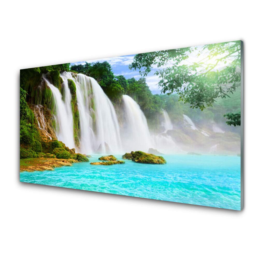 Impression sur verre trempé 100x50cm pour remplacer un cadre mural terne par la nature