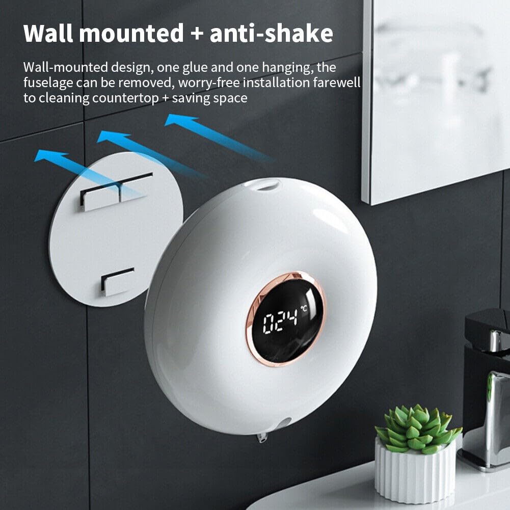 Dispenser automatico di sapone da 280 ml, ricaricabile, montaggio a parete, con sensore a infrarossi, per cucina e bagno, bianco