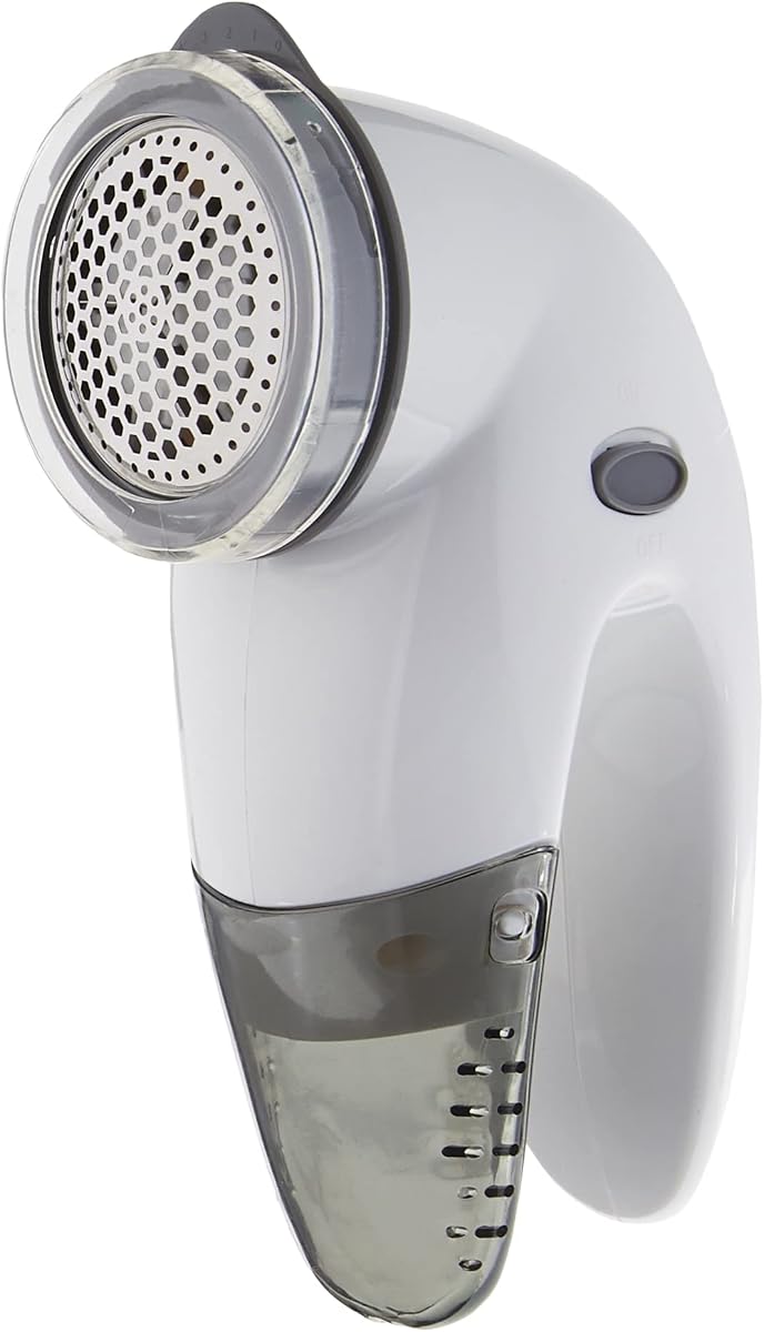 Portable Fabric Shaver |Triple Blade | Protects Your Clothes | Quickly and Effectively Remove Fluff | Lint | Sweater Saver | White.