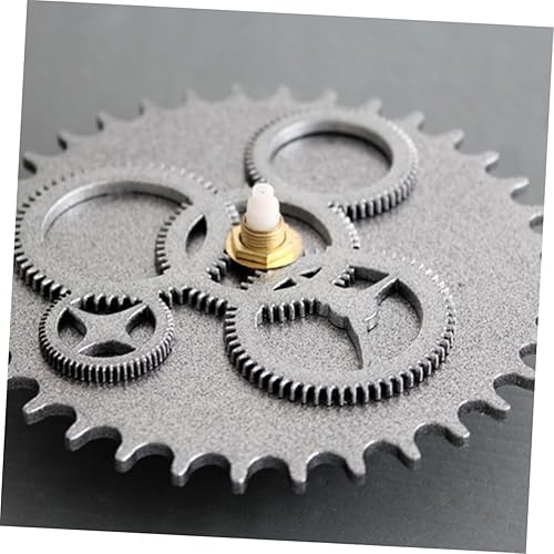 Miniatura 6 de Retro Industrial Gear Wall Clock Large Pointer Decorative Hanging Clock for Bedroom Kitchen Easy to Install Silver Finish Battery Not Included