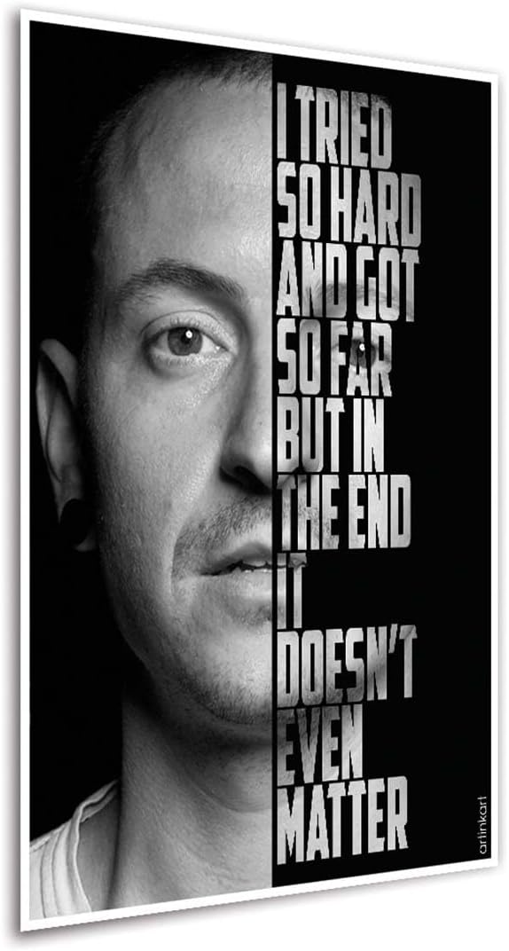 Poster - Chester Linkin Park Music Poster for Room Motivational with Quotes for Office Home Room (Paper, 12 x 18 inches, Multicolor, Unframed)