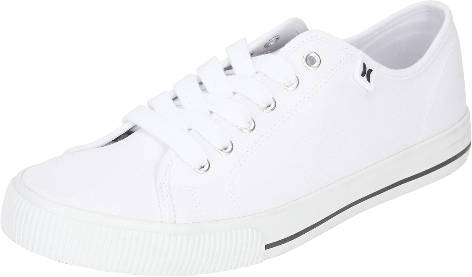 Hurley Mens Caleb Sneakers Casual Canvas Shoes with Top Lace, White, 12