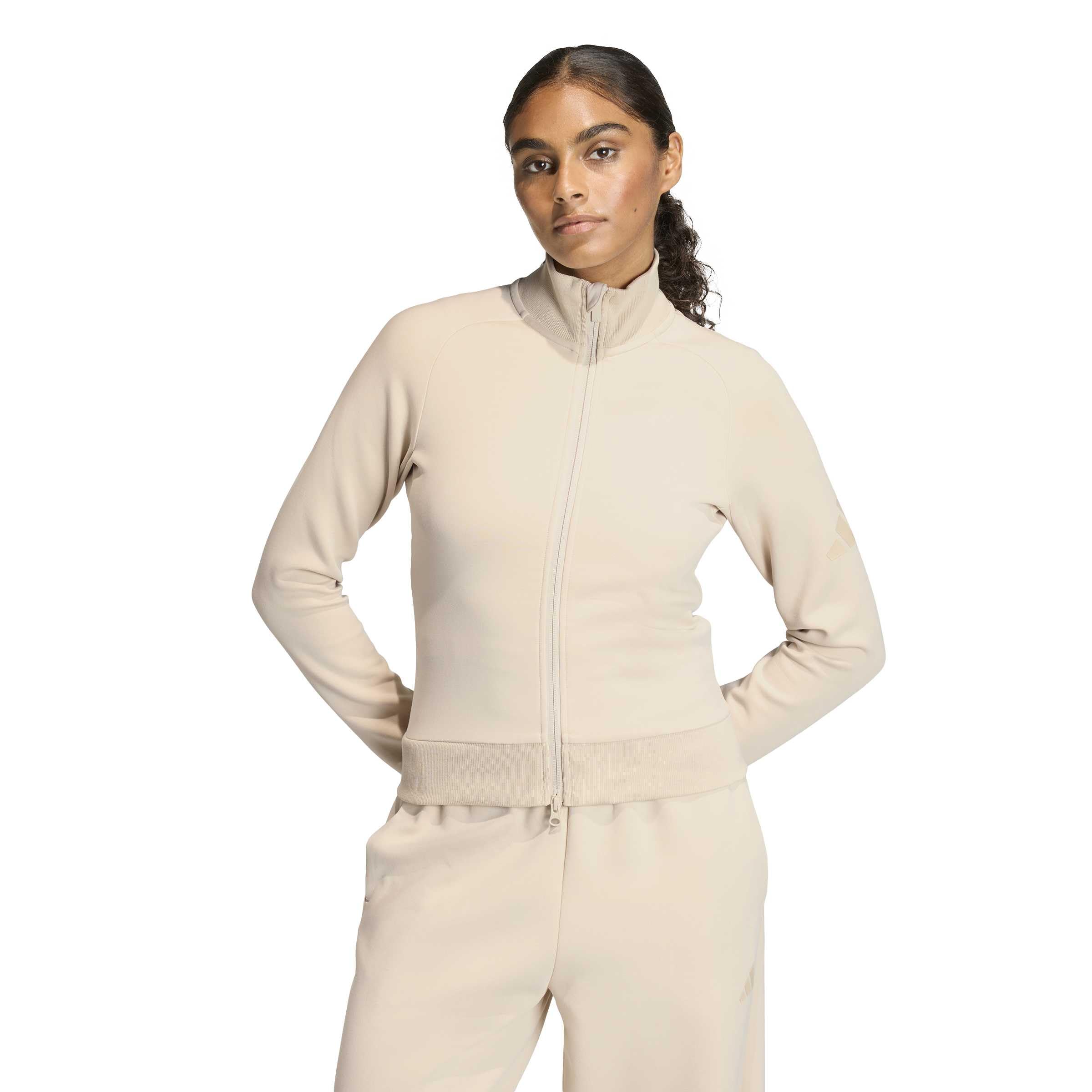 adidas Kobiety Soft Lux Slim Track Top Sweatshirt, Crystal Linen, XL