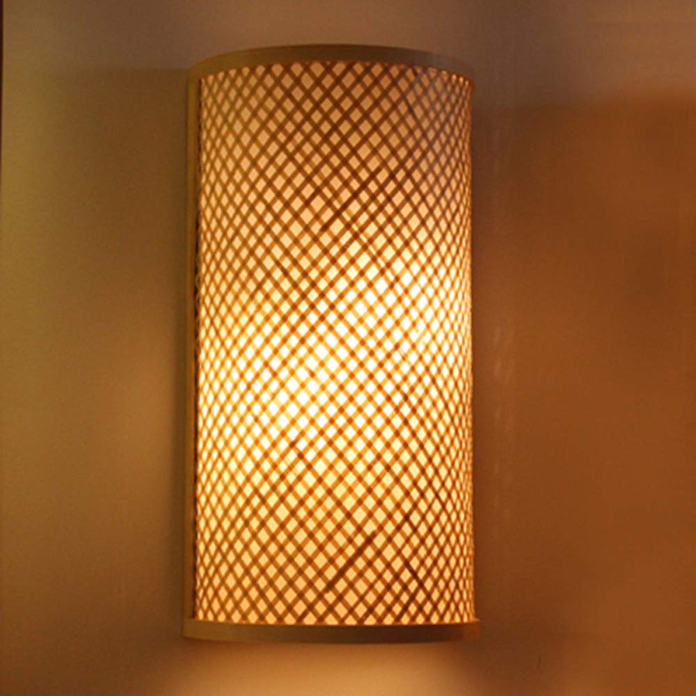 Applique da Parete in Bambù, Applique Moderna a Tema Videogiochi, Portalampada E27,Da Giapponese, Decorazida Comodino, Luci Notturne, Parete/Scala in Legno Massello