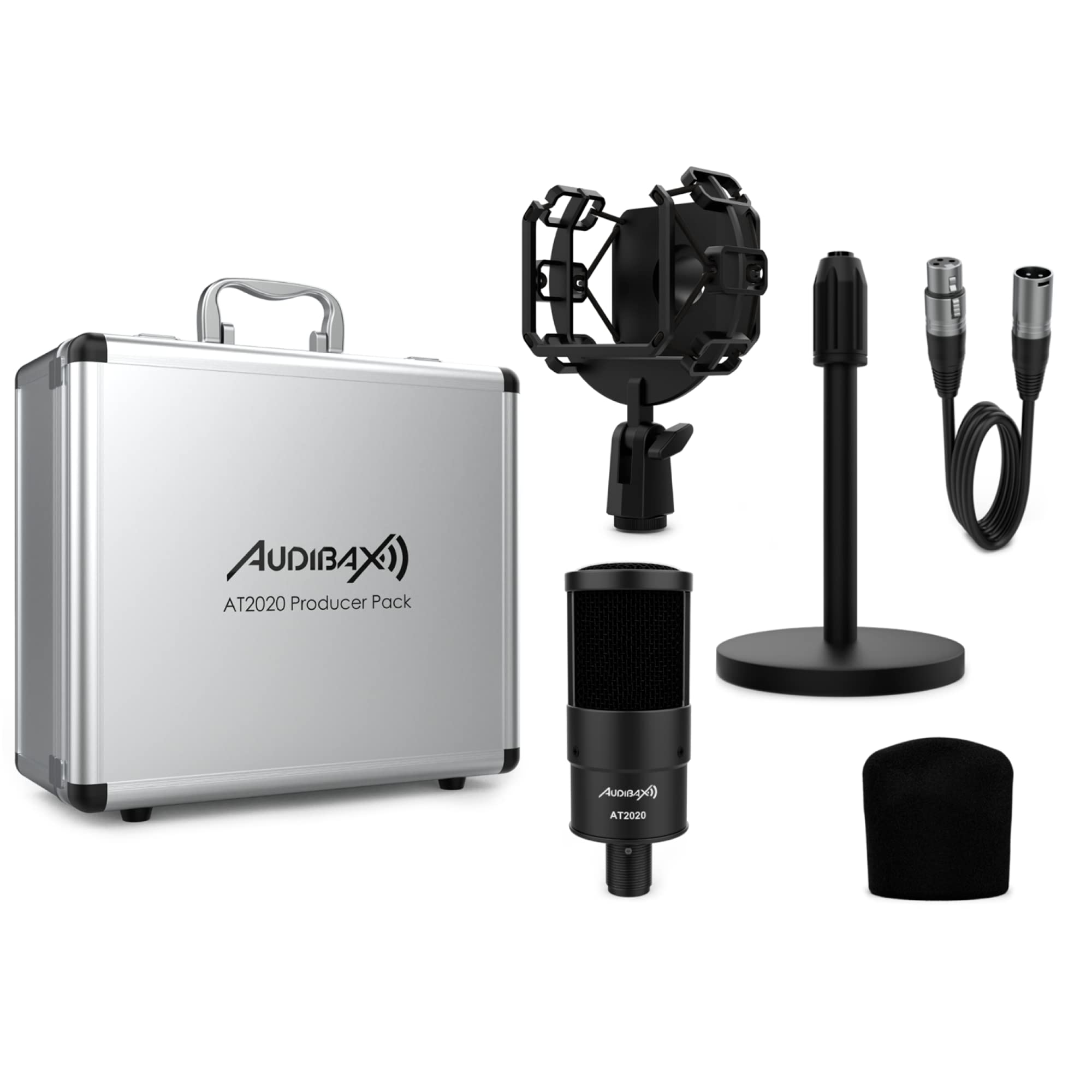 Audibax AT2020 Producer Pack Micrófono Estudio Profesional Condensador