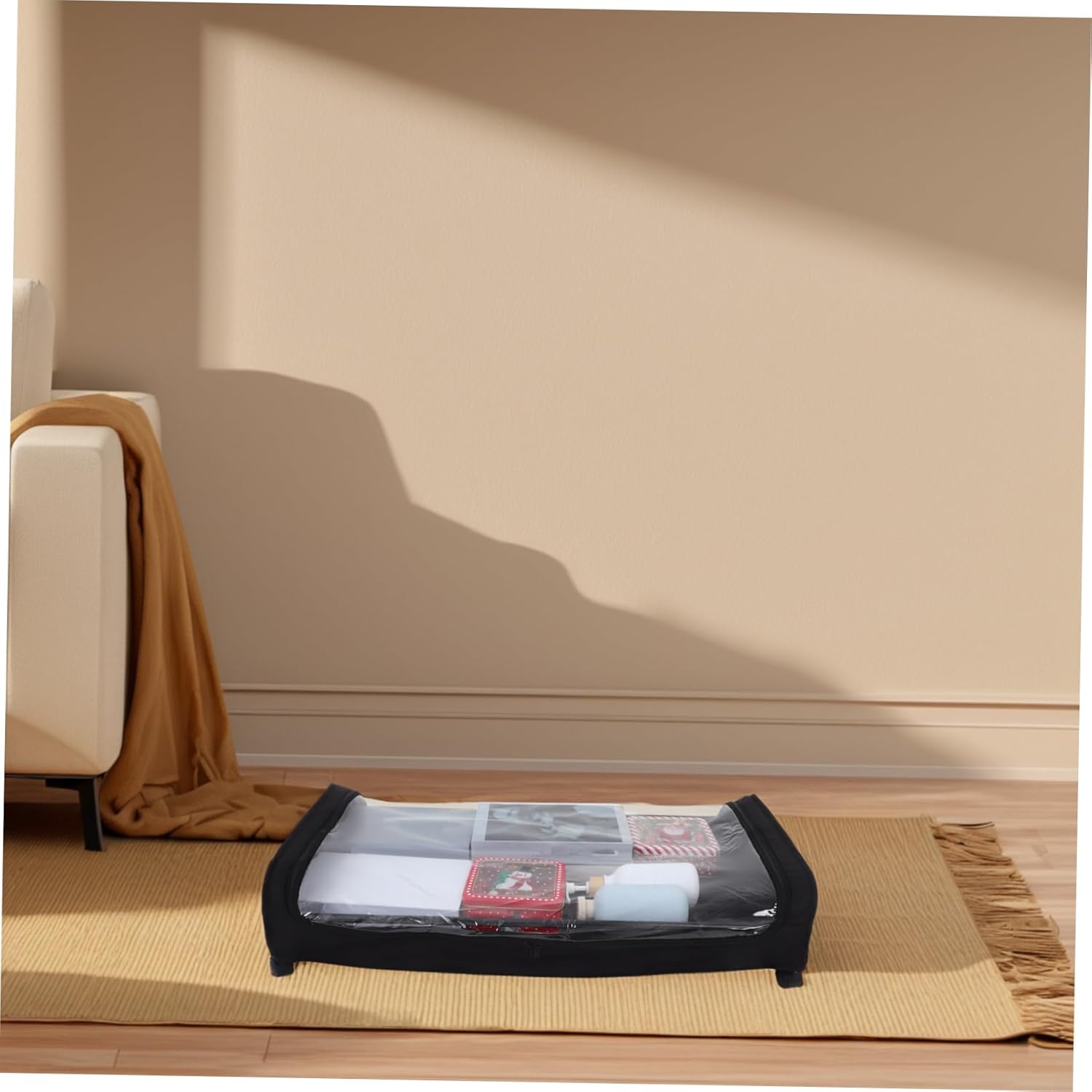 VOSAREA Bed Storage Container with Wheels Rolling Dustproof Organizer for Clothes and Shoes Large Fabric Storage Bin with Lid Multi-Purpose Underbed Drawer for Bedroom