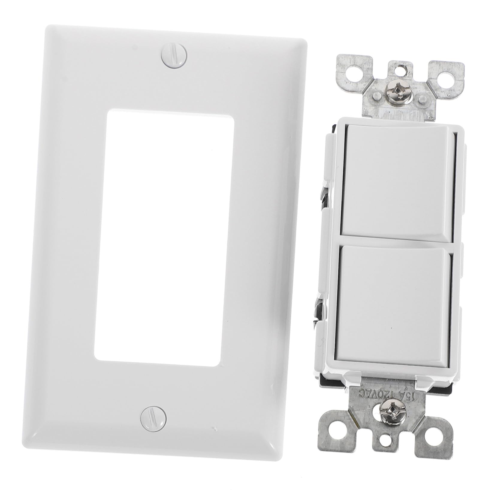 Interruptor doble de pared blanco Toddmomy de 10A para reformas eléctricas