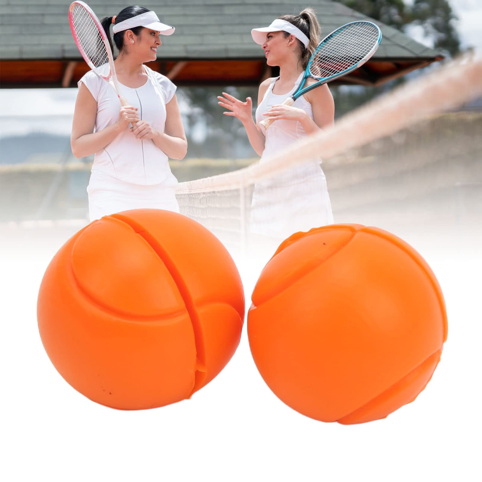 Leapiture 6 Pcs Tennis Racket Dampener Tennis Dampener Tennis Vibration Dampener with Tennis Ball Shaped Silicone Shock Absorbers for Outdoor Sports and Tennis Players (Orange)