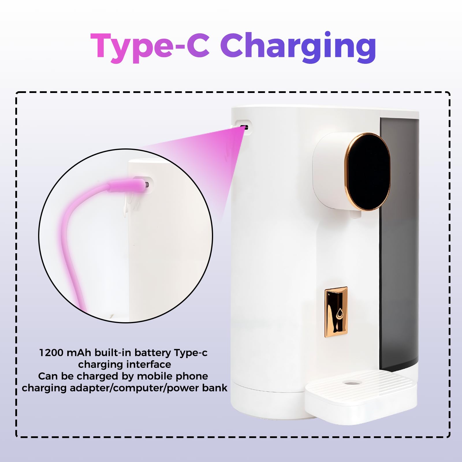 Dispenser per Colluttorio 600ML Distributore di Sapone Bagno Automatico | USB Ricaricabile丨Tazze Magnetiche Incluse丨Versatile per Bagno丨Design a Parete Salvaspazio丨Sensore di Movimento a Infrarossi