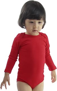 COUVER Unisex Baby Infant Toddler Long Sleeve Lap Shoulder Solid color Bodysuit Onesie