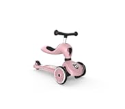 Scoot & Ride Highwaykick 1, 2-in-1 Toddler Scooter with Seat & Kickboard for Ages 1-5, Rose - Indoor or Outdoor Kids Ride-On Toy with Adjustable Handlebar & Seating Height and Anti-Tip Safety Pad
