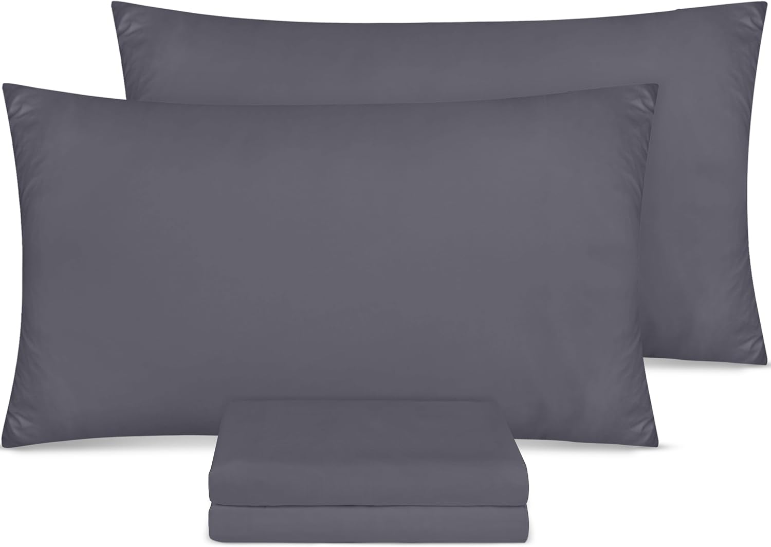 Utopia Bedding – Pillow Cases 4 Pack – Standard Size 50×75 cm – 100% Brushed Microfiber Pillowcases with Envelope Closure – Wrinkle, Fade, Stain Resistant Pillow Cases – Grey