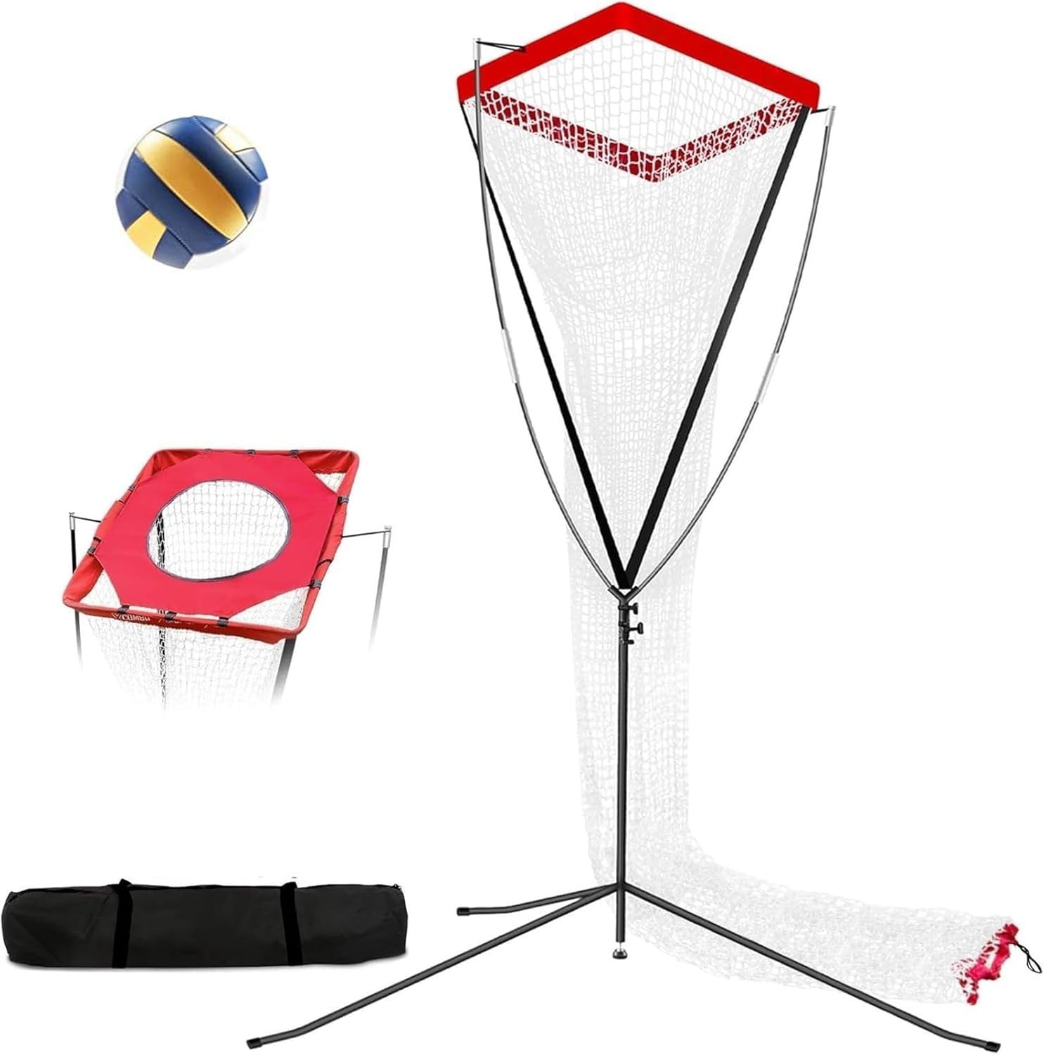 Volleyball-Setter-Trainer-Netz Höhen- Und Winkelverstellbar, Tragbares Volleyball-Trainingsgerät Für Service Spike Setzen, Indoor Outdoor Trainingsgerät