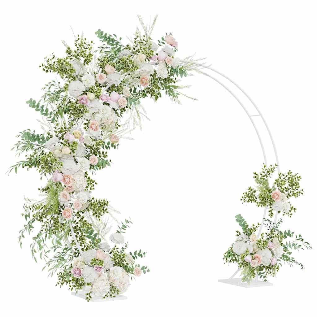 Weißer Hochzeitsbogen 220 x 45 x 200 cm Stahl Garten Pergola für Outdoor Zeremonien, Rankhilfe, Sichtschutz, ideal für Hochzeit, Balkon, Terrasse, wetterfest, langlebig
