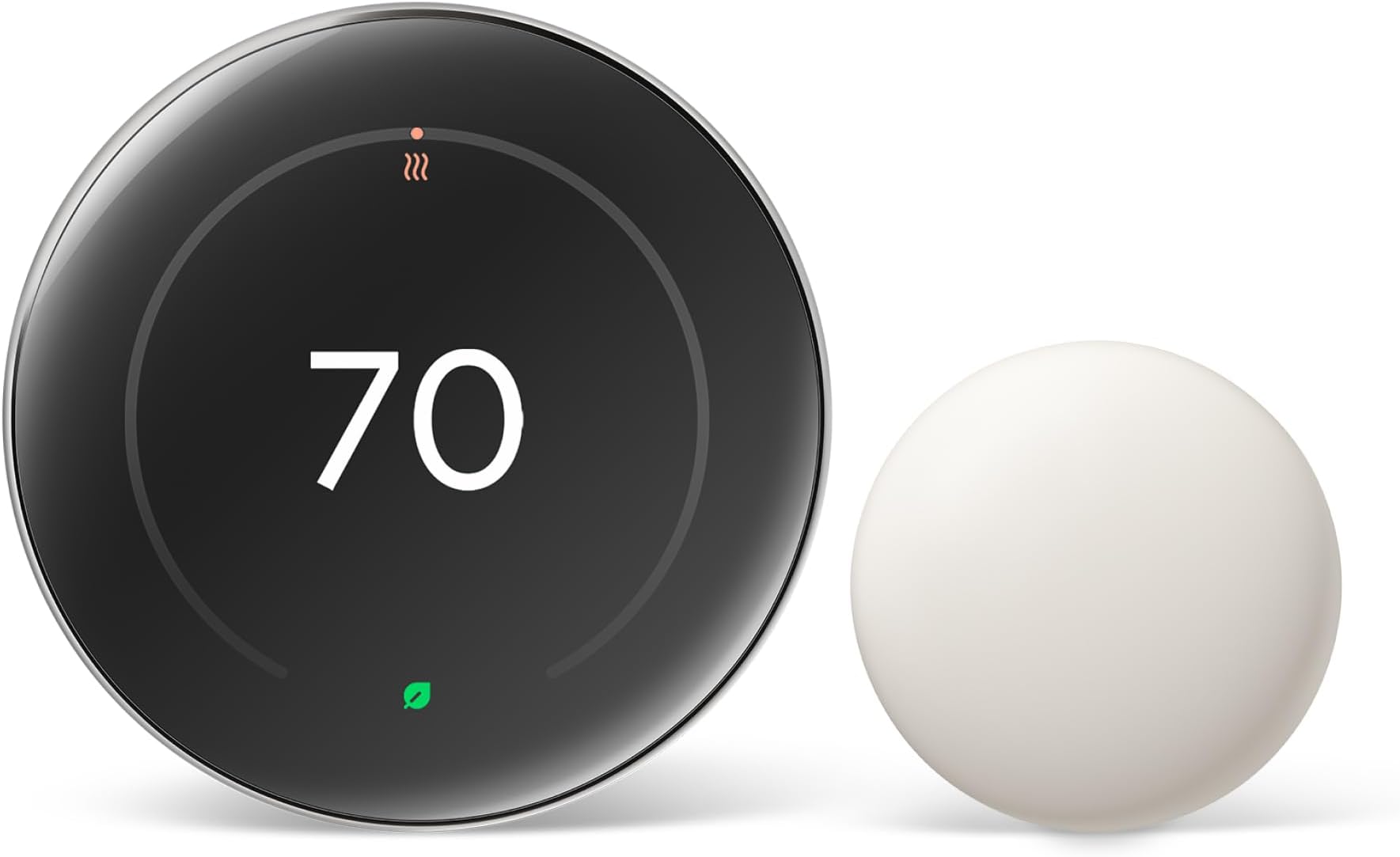 Nest Learning Thermostat (4th Gen, 2024) with Nest Temperature Sensor - Energy Saving Smart Thermostat with Adaptive Eco - Works with Alexa and Google Home App - Polished Silver