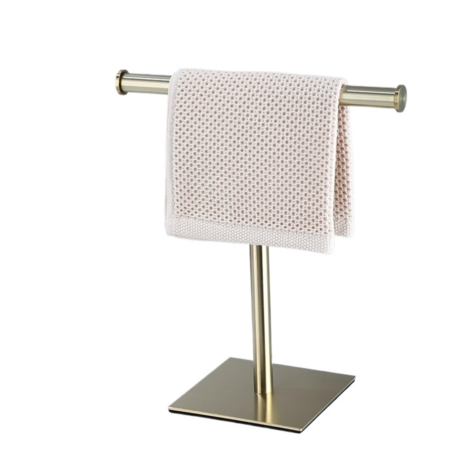 2pcs Movable Free-Standing Hand Towel Holder Paper Bath Stand Bathroom Hanger Vanities Countertop(Gold)