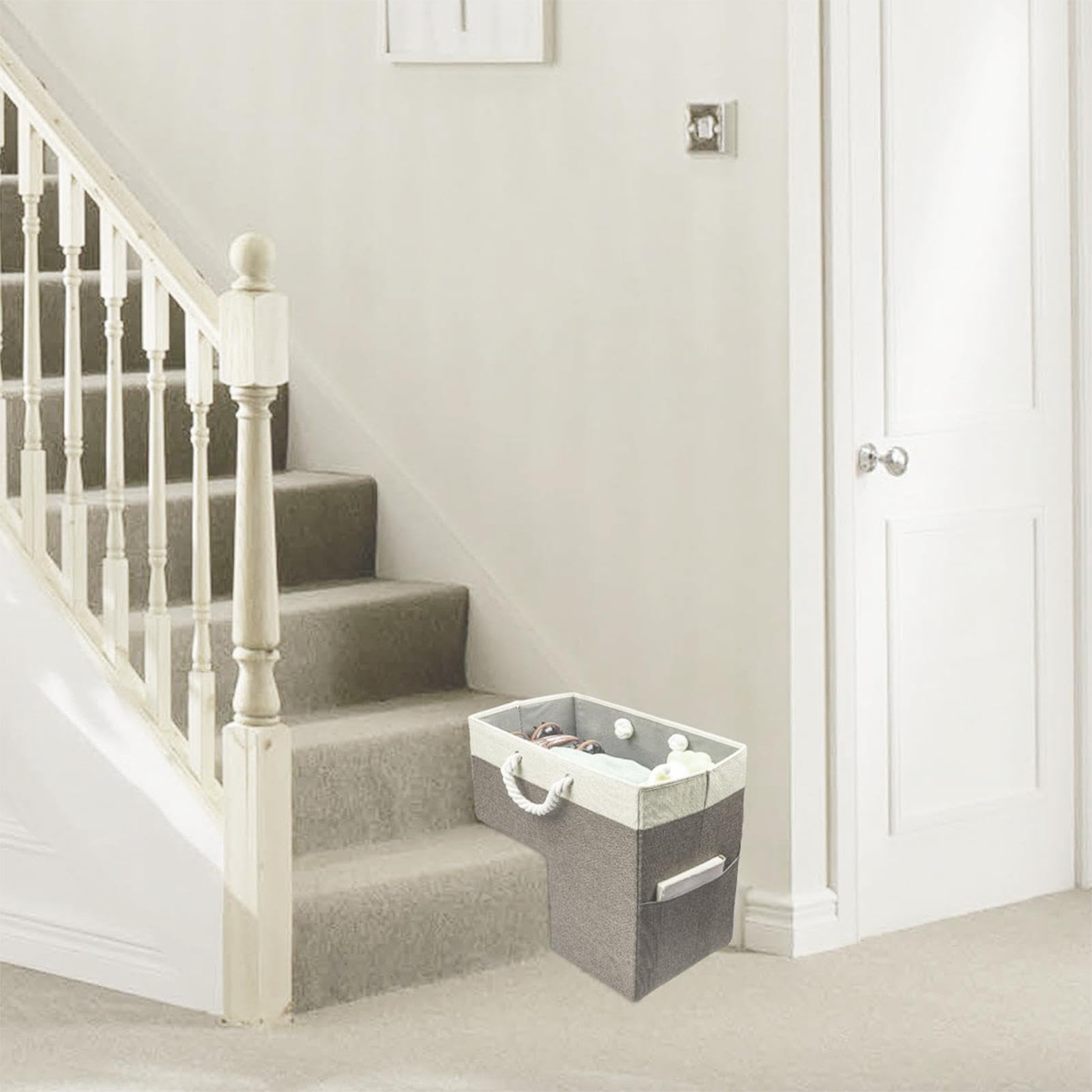 Slcinwzdt Lot De 2 Paniers D'escalier Pour Escaliers Avec Poignée, Paniers D 'escalier Pour Moquette