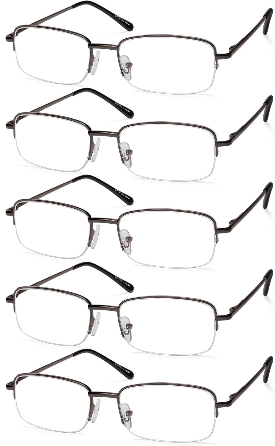 Novivon Reading Glasses Men, Metal Blue Light Blocking Readers, Mens Prescription glasses 5 Pack