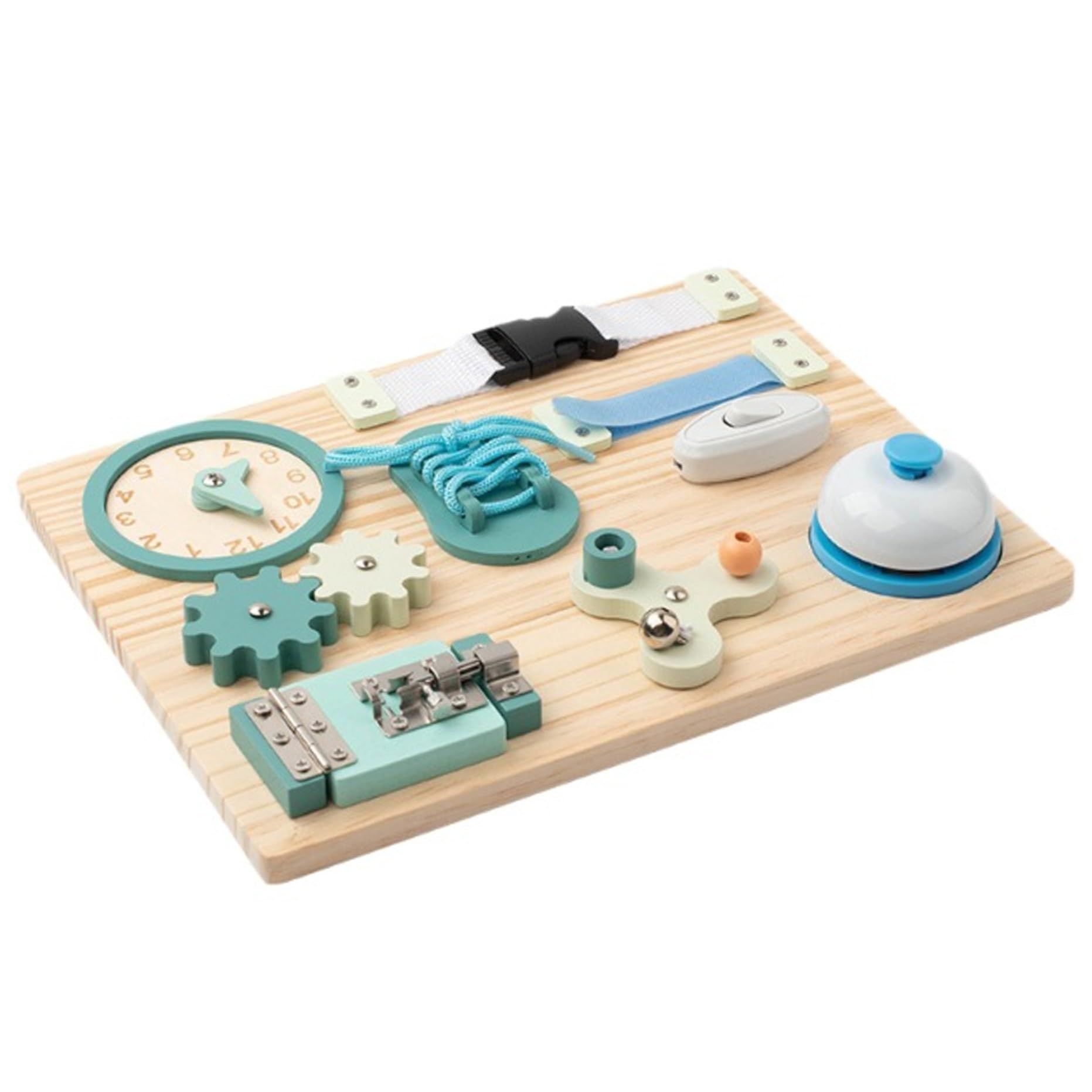 Tablero Ocupado de Madera de 9 vías para Habilidades motoras Finas, Juguetes Montessori, Bonita Mesa de Actividades para niños y niñas a Partir de 1 año