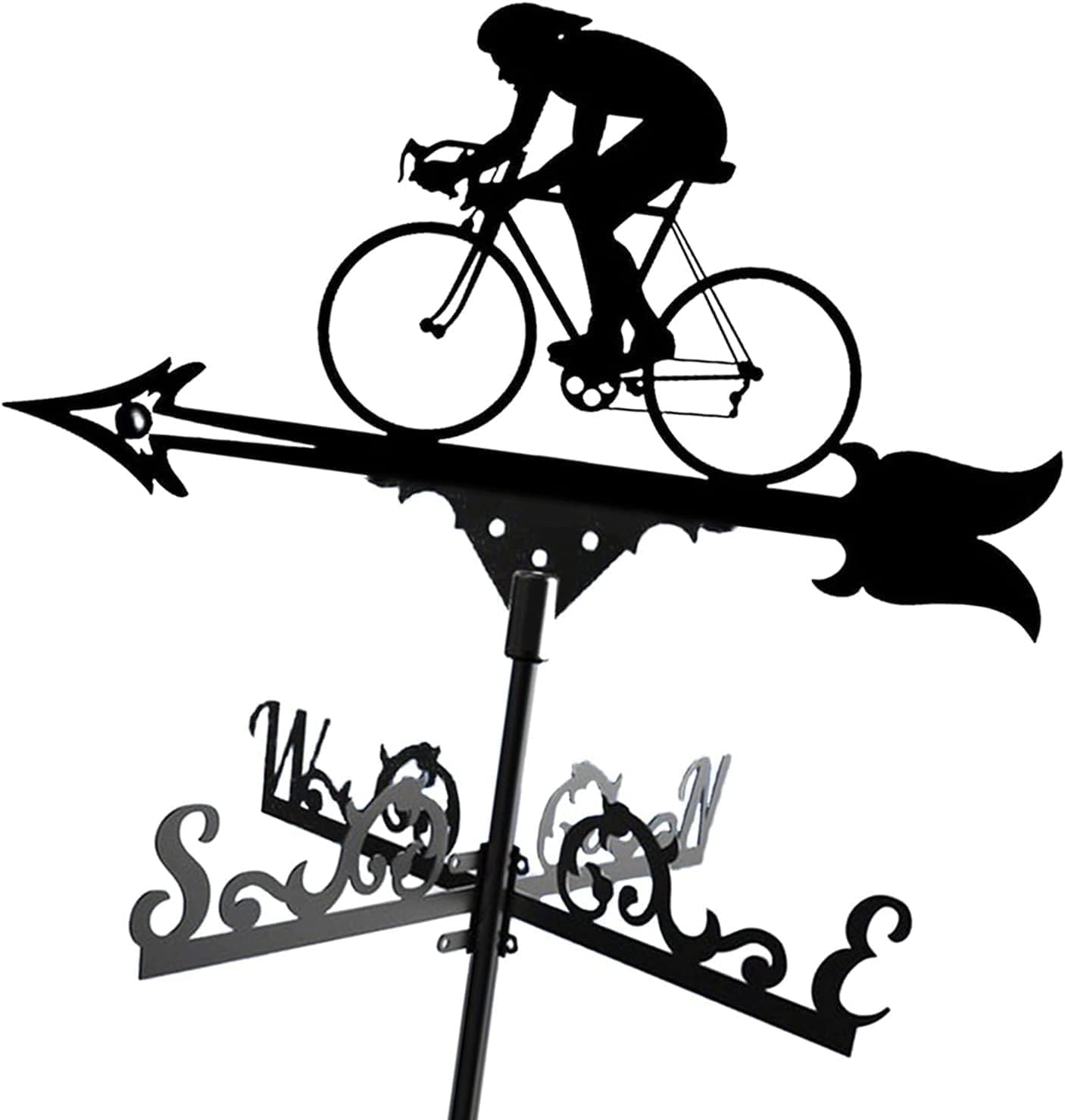 Klonwg Black Weather Vane Outdoor Weathervane Metal Weather Vane Garden Stake, Retro Farm Scene Decorative Wind Direction Indicator Kit For House, Garage