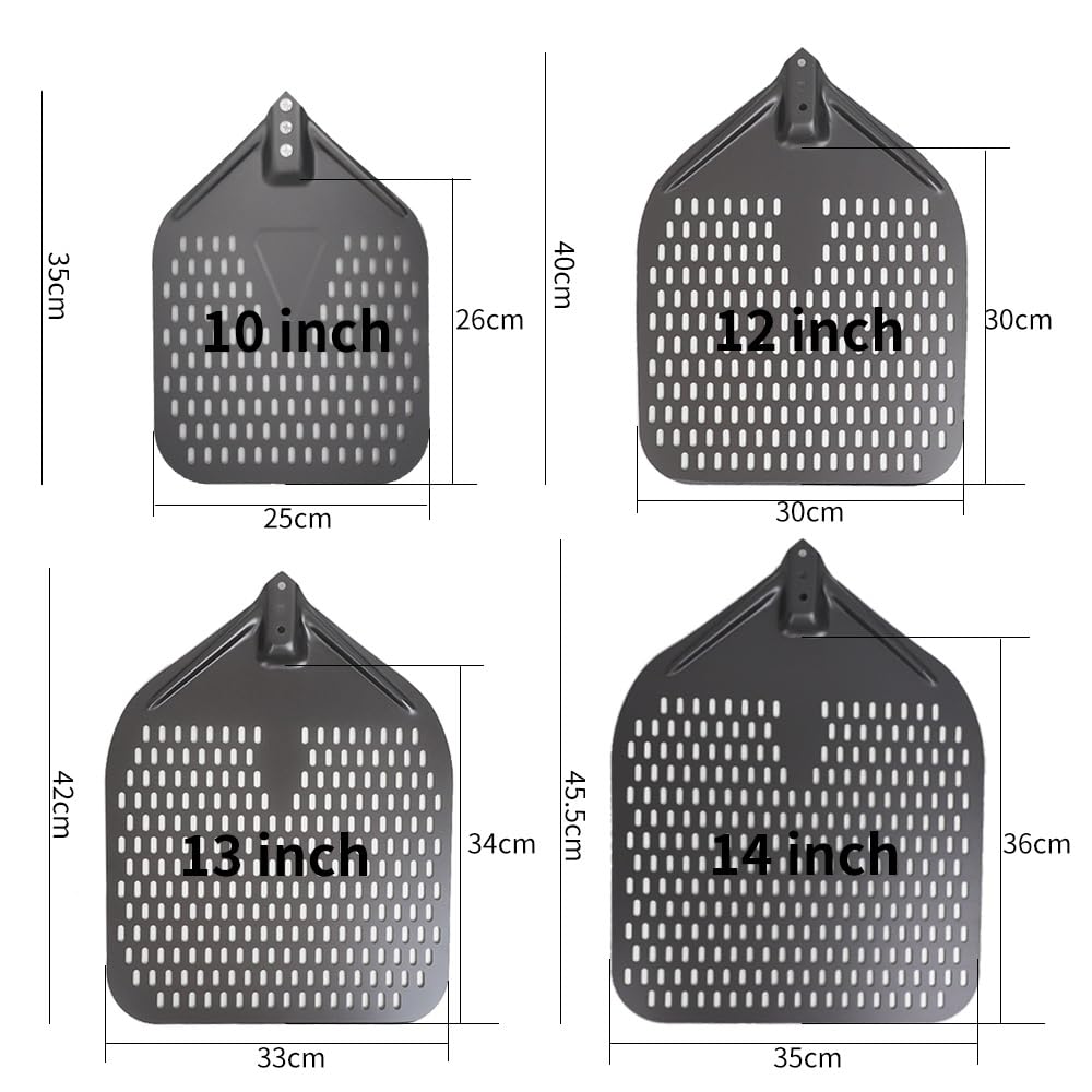 10 11 12 13 14 Pollici Pala for Pizza Pala Perforata Pala Girevole for Forno Utensili da Cucina Antiaderente Cottura della Pizza(10 inch 66cm Gold)
