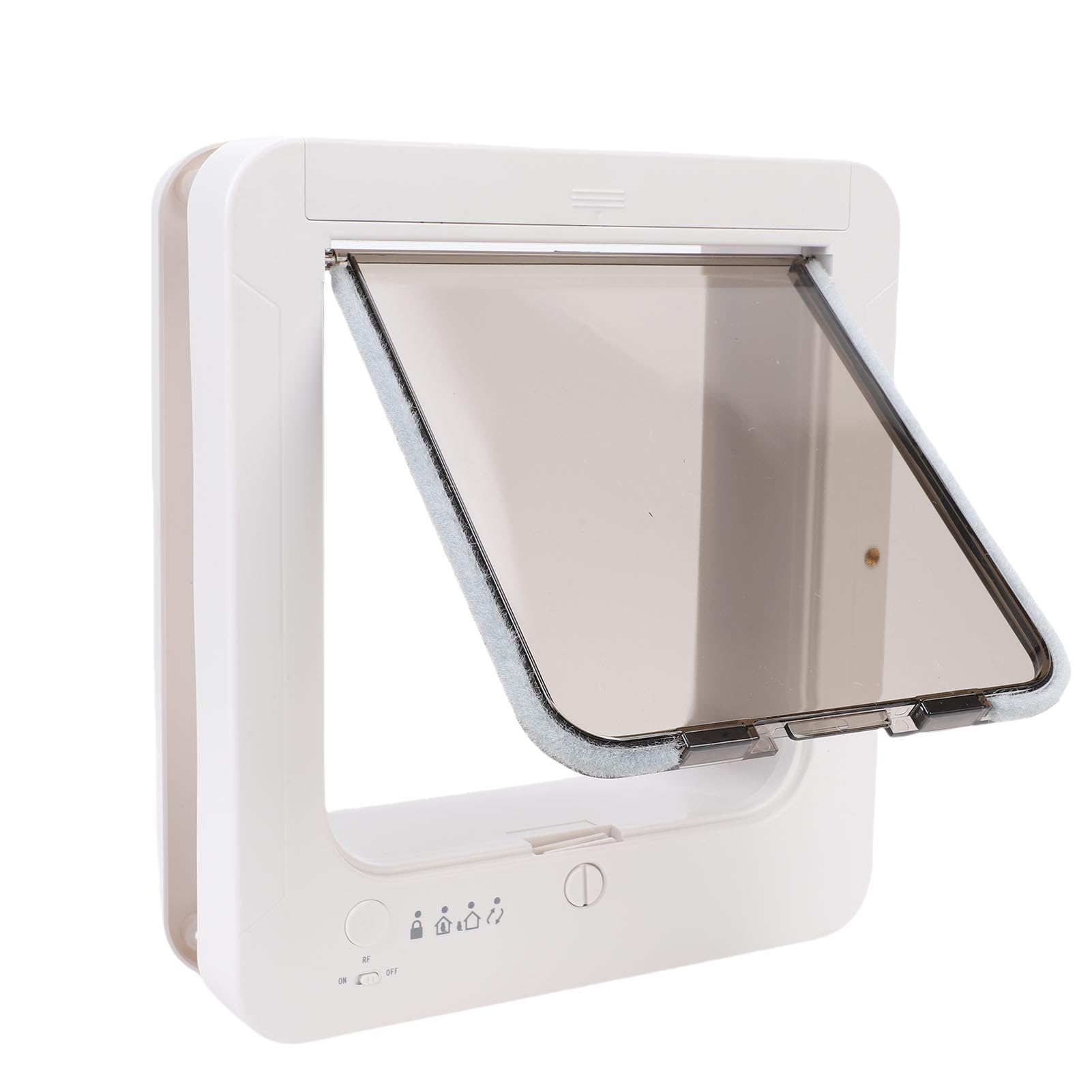 SIXRUN Smart Cat Door Pet Door Automatic Microchip Cat Flap with 2-Way Entry and Collar Activated for Interior Exterior Doors Weatherproof