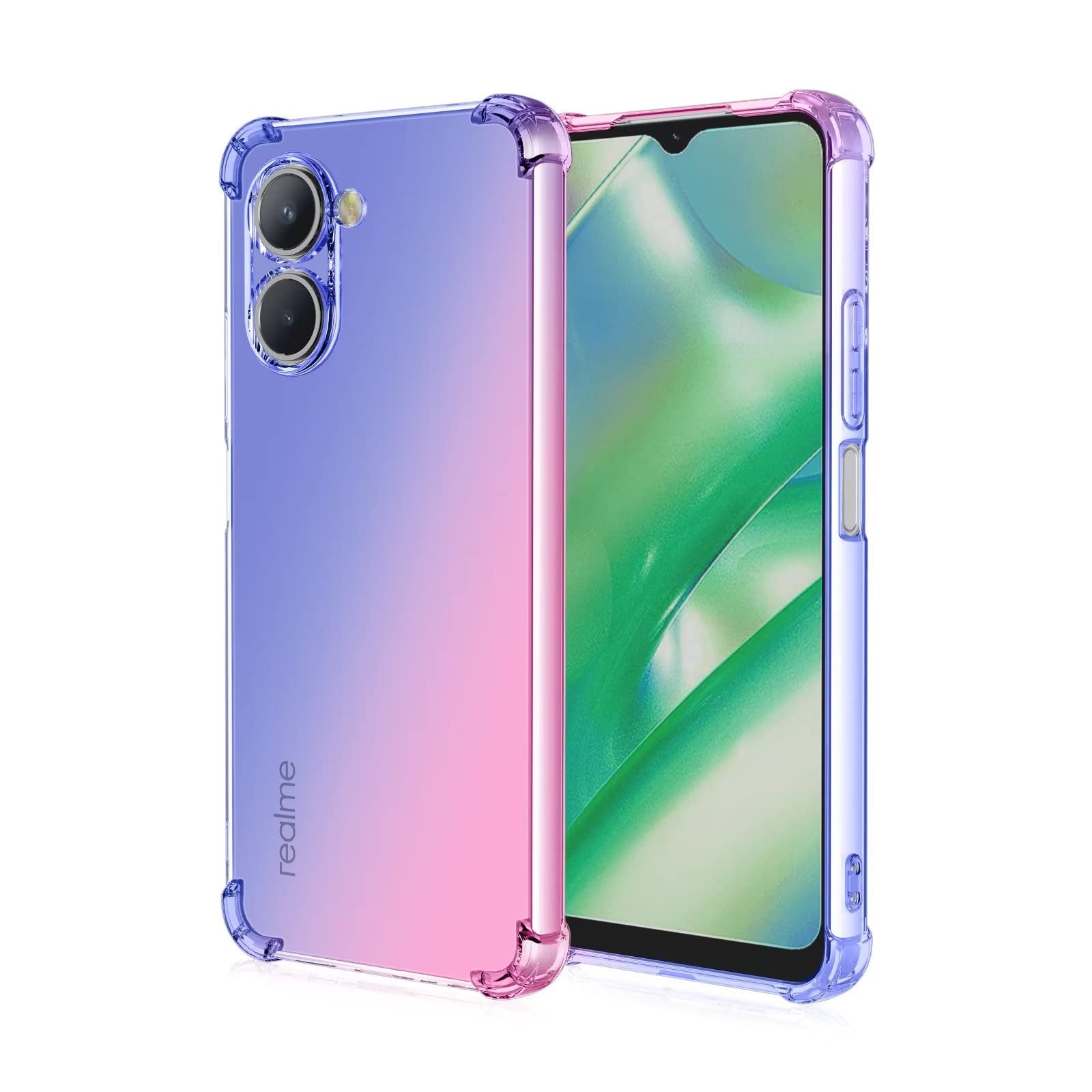 RankOne Custodia con Glitter Sfumati per Realme C33 (6.5 Inches), Cover Protettiva per Telefono Sottile e Sottile - 1