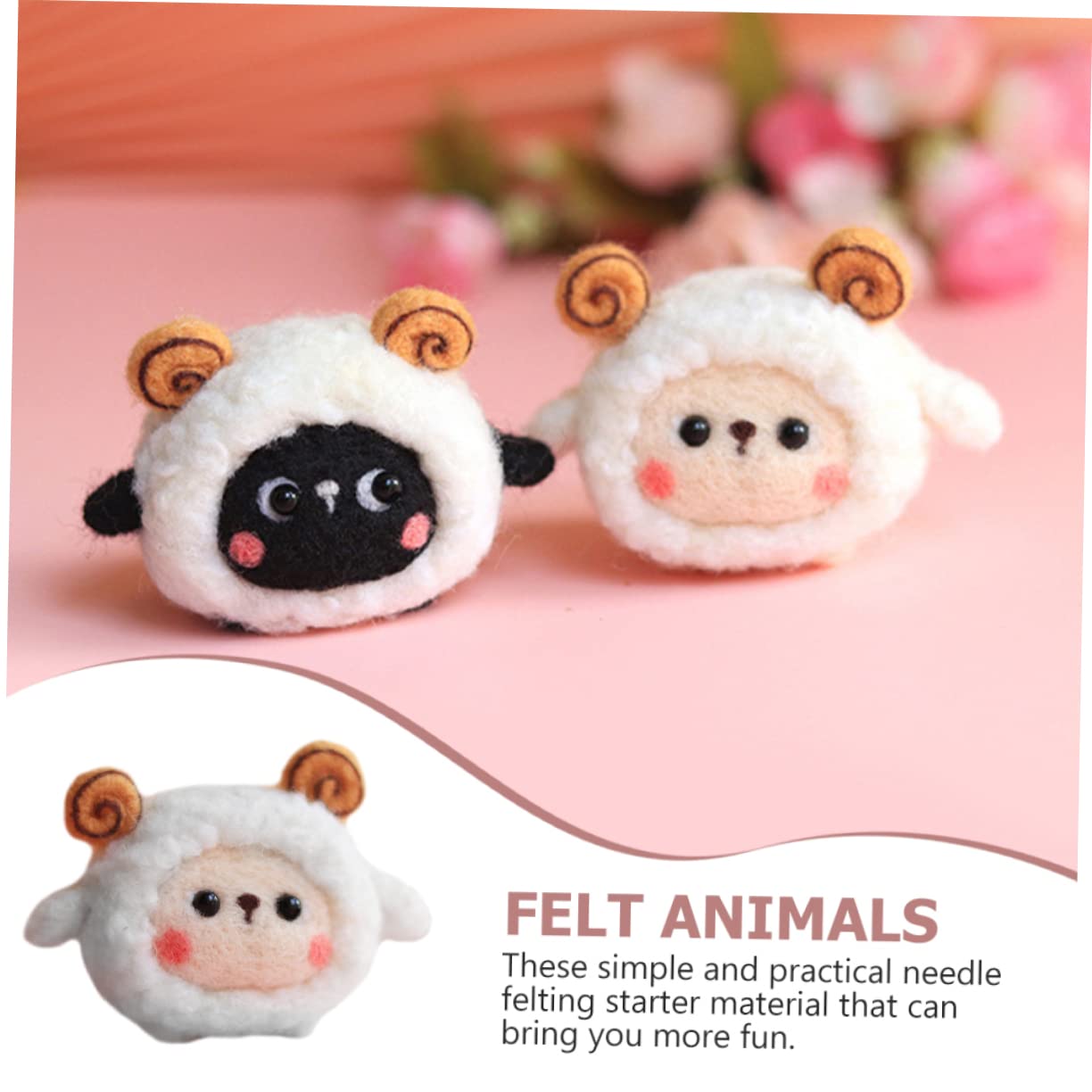 ERINGOGO Wool Felting Crafts Sheep Decor DIY Needle Felting Material Boys and Girls Imaginative Toys