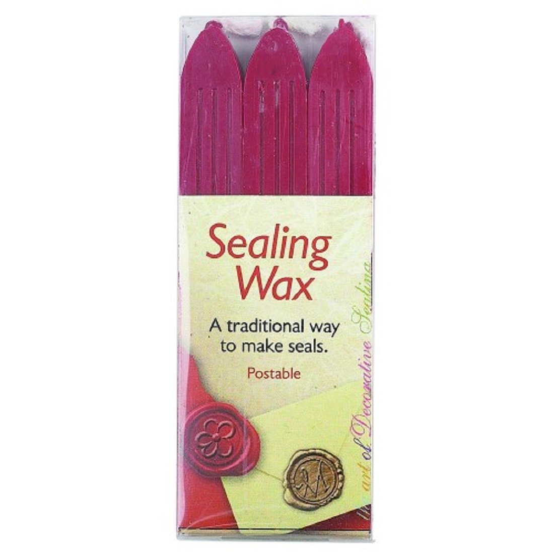 Manuscript Wax with Wick, Pack of 3, Red