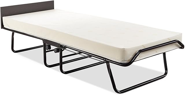 JAY-BE Visitor Contract Folding Bed with Performance e-Fibre Mattress and Automatic Folding Legs, Compact, Single, Black