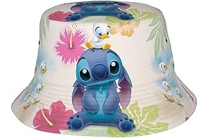 Embroidered Cartoon Stitch Bucket Hats: Stylish Sun Protection for Outdoor Adventures