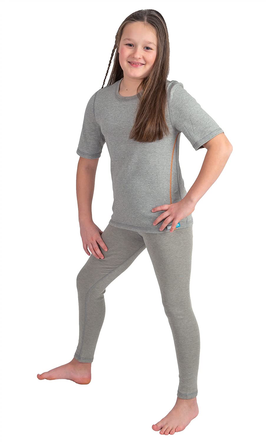 Silver25 - Leggings para niña con neurodermitis, color gris