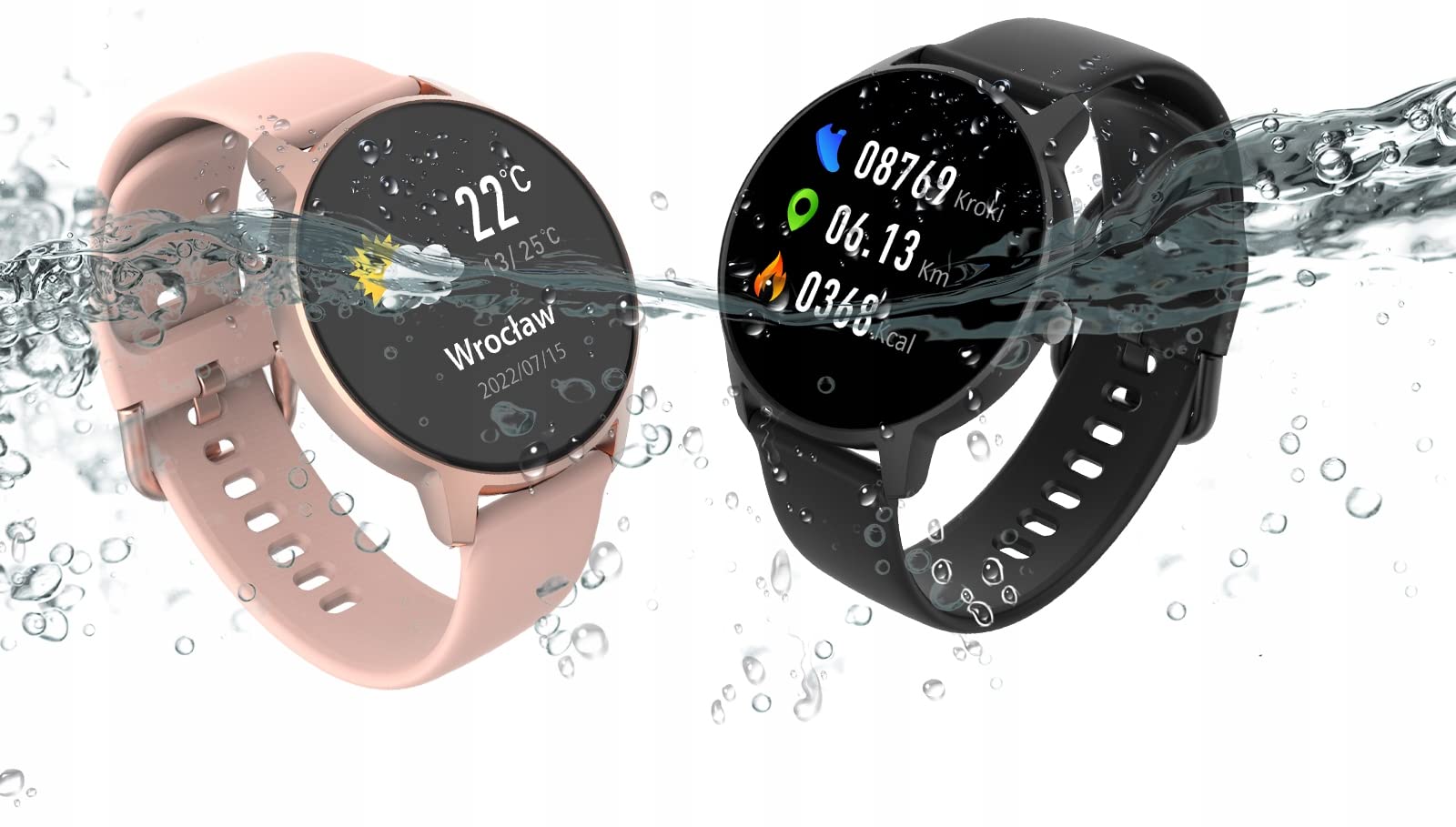 FOREVER Montre Smartwatch Bracelet de Sport SB-325 Bluetooth, contrôle de la Musique, podomètre, etc. IP67, Montre de Fitness, pulsomètre Slim (Noir)