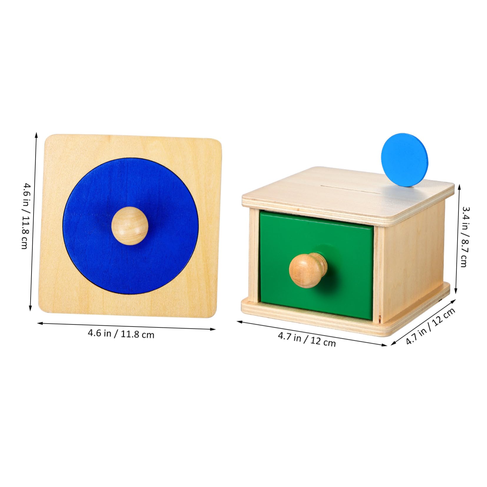 Uonlytech 2juego Caja De Monedas con Panel Geométrico para Juguetes De Madera Rompecabezas Educativos para Pequeños y Bebés para Desarrollo Temprano