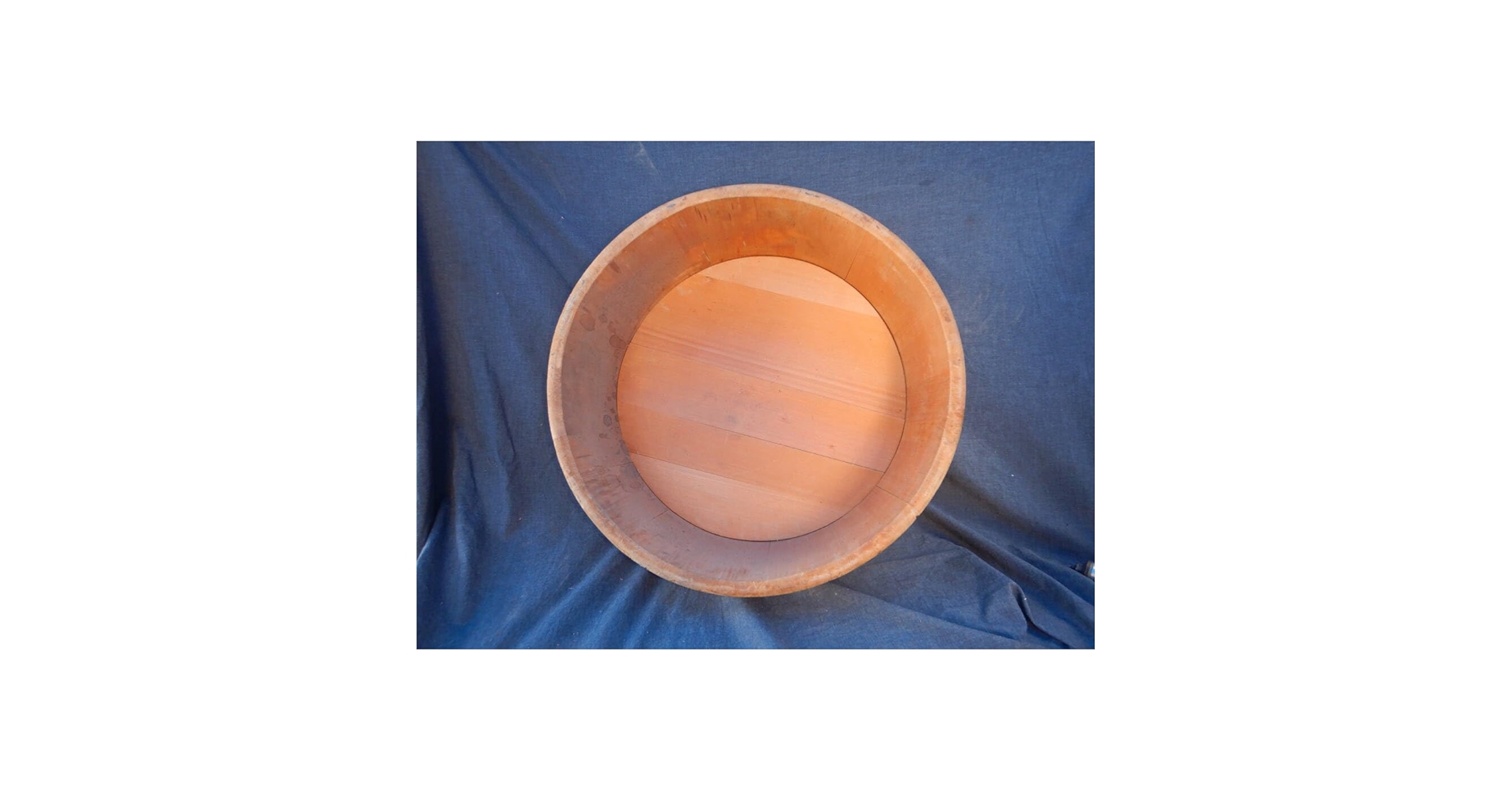 Amazon.co.jp: SK.木製桶木桶昭和レトロアンティークたらい水桶小道具