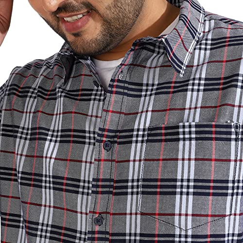 Image of CAHOOT Instafab Plus Men's Button Up Regular Fit Shirt for Casual Wear | Modern Clothing Shirt Crafted with Regular Sleeve, Comfort Fit & High-Performance for Everyday Wear