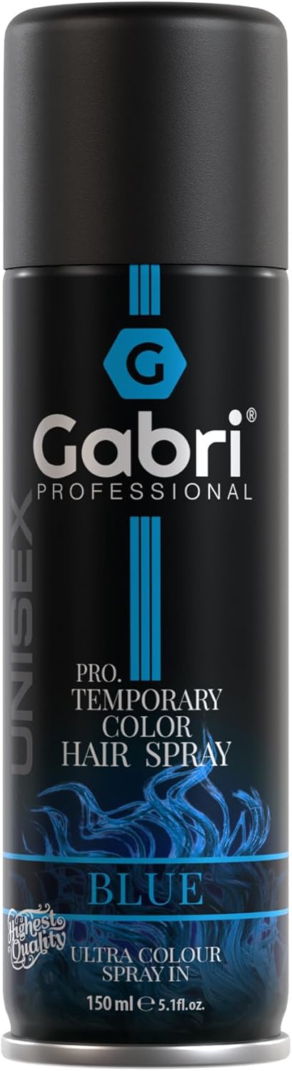 Gabri Color Spray 150 ml – haarkleurspray – haarkleur om op te spuiten – Pro Temporary Hair Colour Spray (blauw, 150 ml (1 stuk)