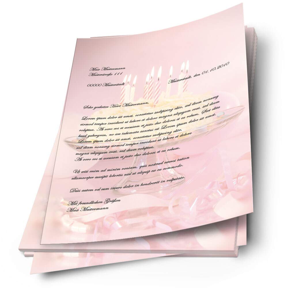 Briefpapier Cocktailgläser – 20 Blatt DIN A4, Einseitig Bedruckt, Für Drucker & Handschriftliche Notizen