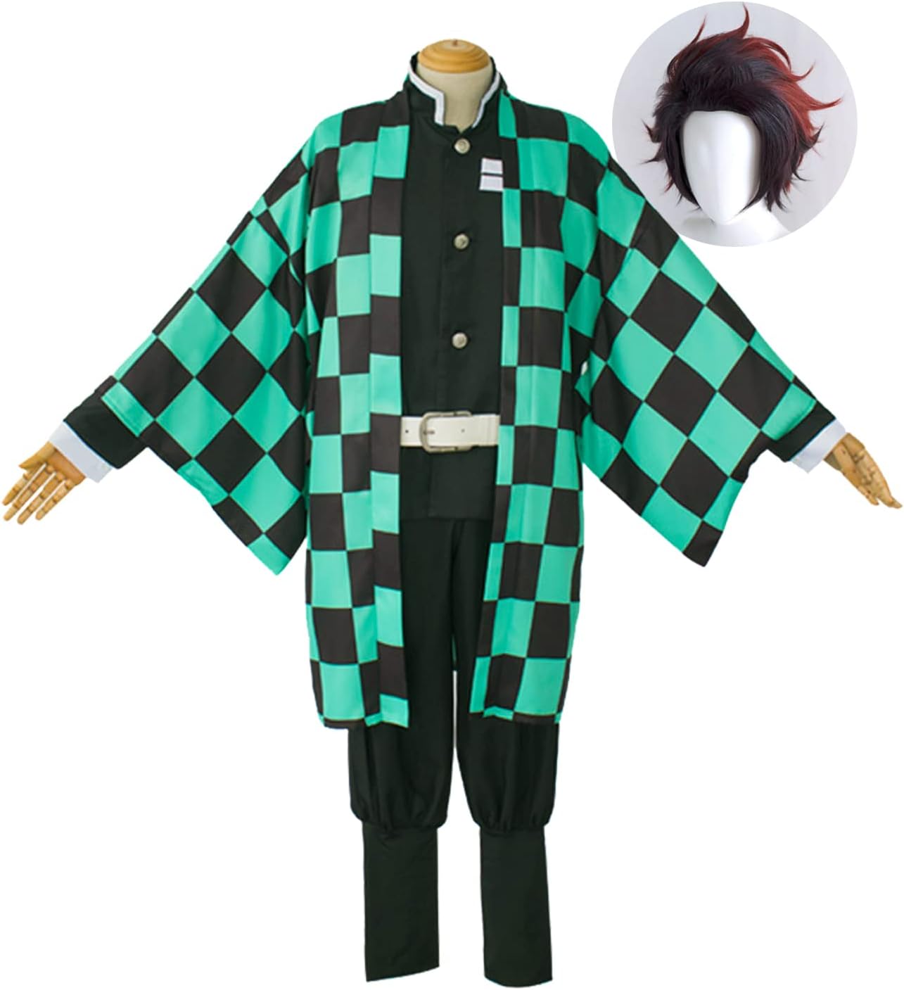 [黒崎良品] 鬼滅の刃 竈門炭治郎 ウィッグ付き コスプレ衣装 学園祭 文化祭 仮装 (M)