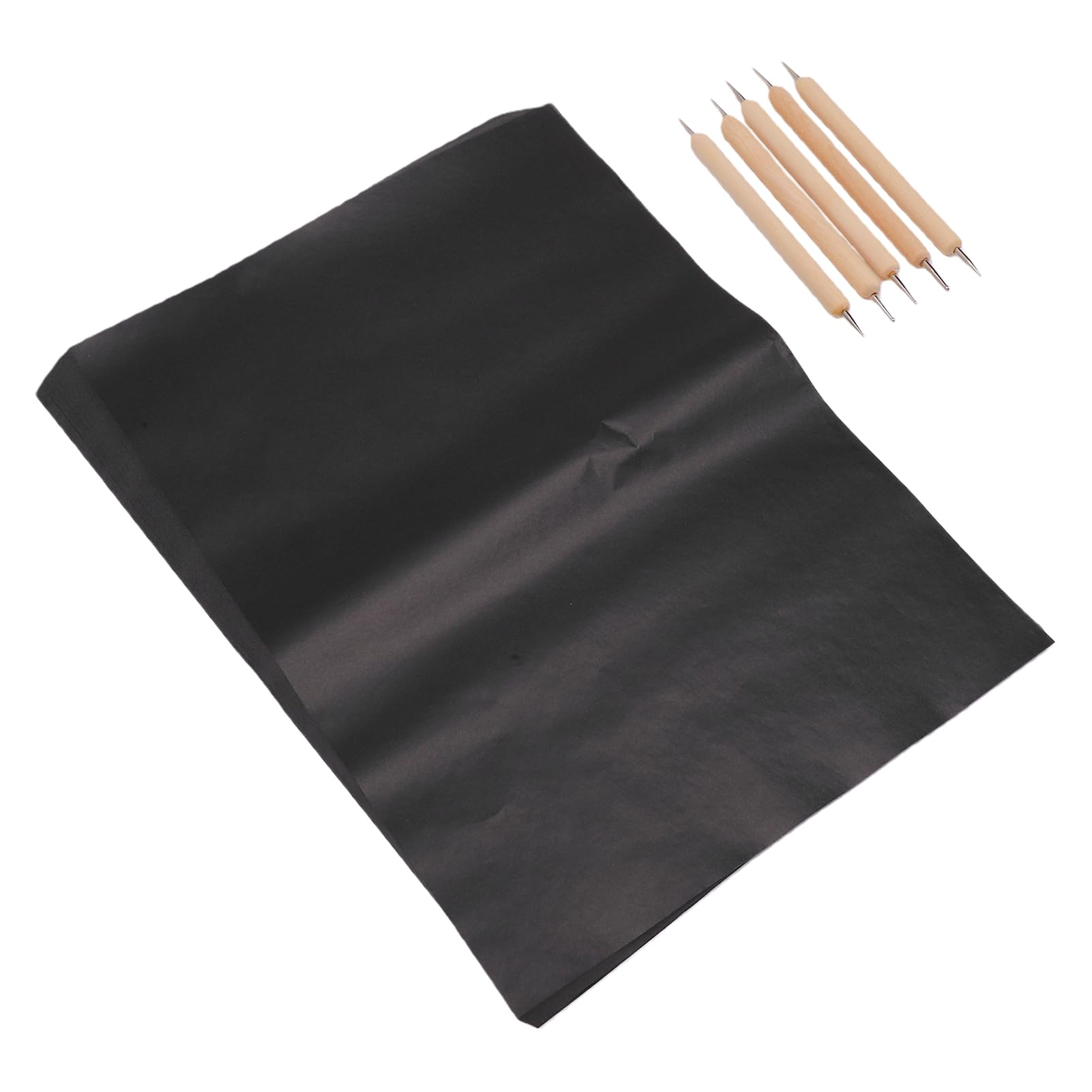 SIXRUN Papel de Transferencia de Carbono, 200 Hojas de Papel de Calco A4 con 5 Herramientas de Punteado de Acero Inoxidable y Madera, Hojas de Copia de Alta Densidad para Madera, Lienzo, Cerámica,