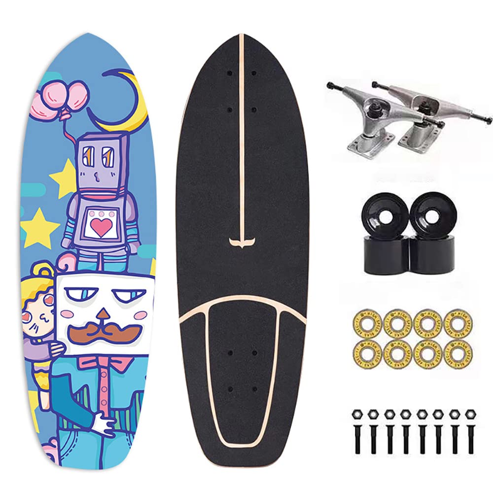 GUANGE Cruiser Skateboard for kids CX4 Truck Complete Surf Skate for Beginners Kids and Teens 7 Layer Canadian Maple with ABEC-11 Bearings and 78A PU Wheels