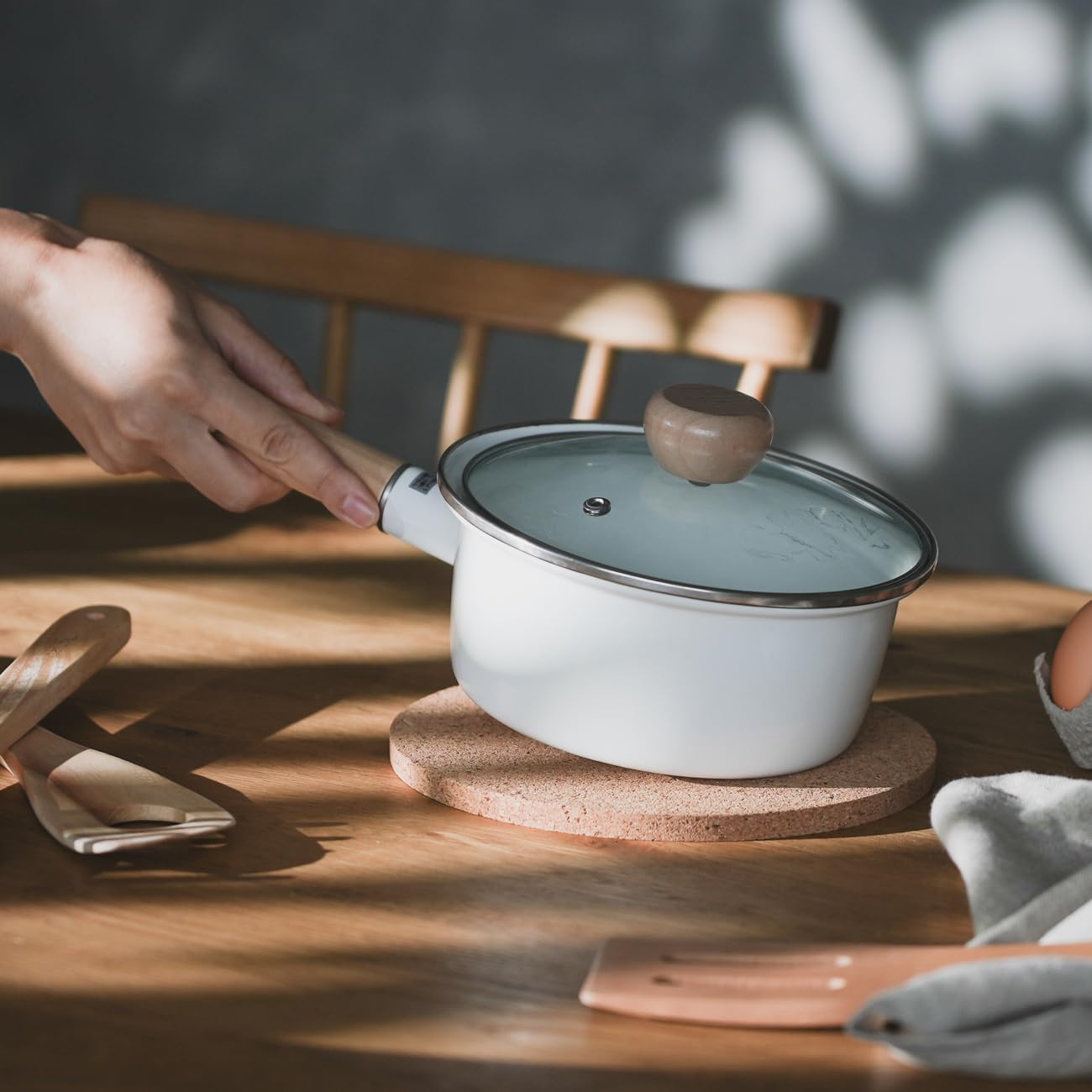 Pearl Metal HC-70 Pot Mat, Cork, 7.9 inches (20 cm), Round