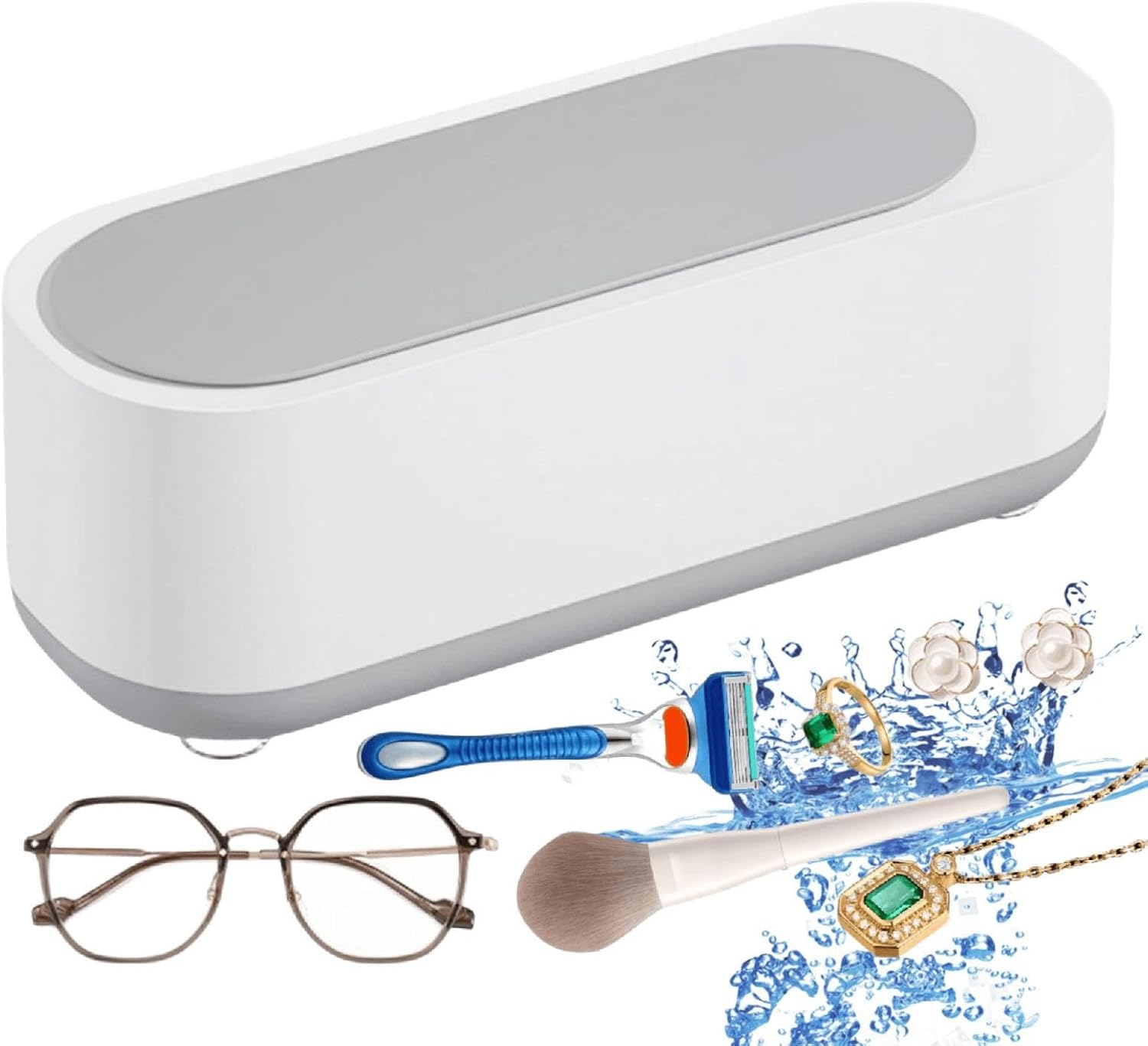 Ultrasonic Jewelry Cleaner – GZSSEL,Portable Household Professional Ultrasonic Cleaning Machine for Eye Glasses,Watches,Ring Earrings Necklaces Coins Razors Pendant Bracelets Cosmetic Brush Bondelid