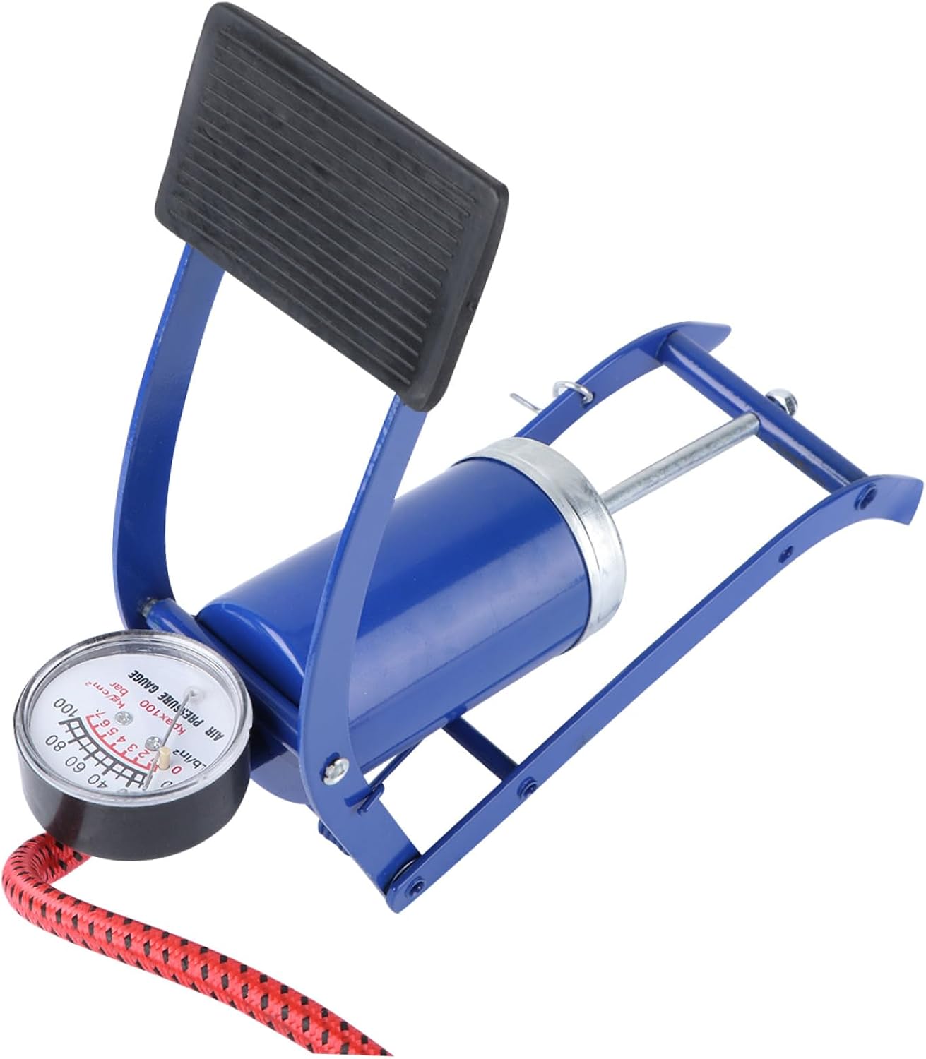 Portable High-Pressure Foot Pump with Pressure Gauge for Car Bike Motorcycle Tires and Inflatable Beds Lightweight Multi-Valve Floor Inflator for Accurate Tire Psi Maintenance