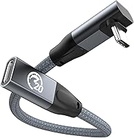Vista 12 de UseBean Cable de extensión USB C en ángulo recto de 0.6 pies, 90 grados USB-C 3.2 Gen 2 20Gbps macho a hembra tipo C 4K cable extensor de video