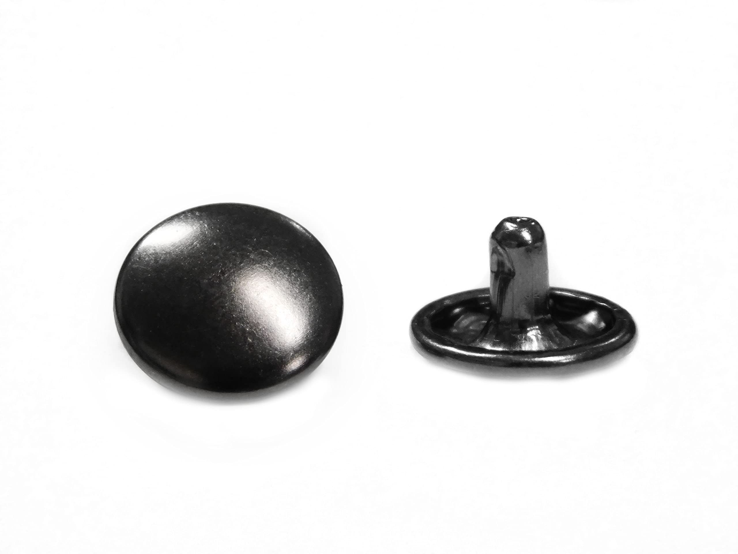 Amazon.co.jp: 両面特大カシメ 黒ニッケル 頭13mm 50セット (足