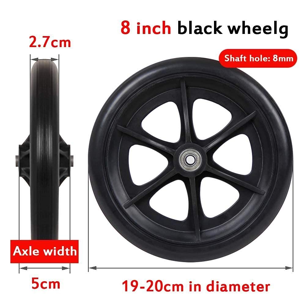 2pcs Ruedas para Andador de Silla de Ruedas reemplazo Antideslizante Rueda Delantera Resistente al Desgaste de Ruedas universales para Silla de Ruedas neumático sólido Negro