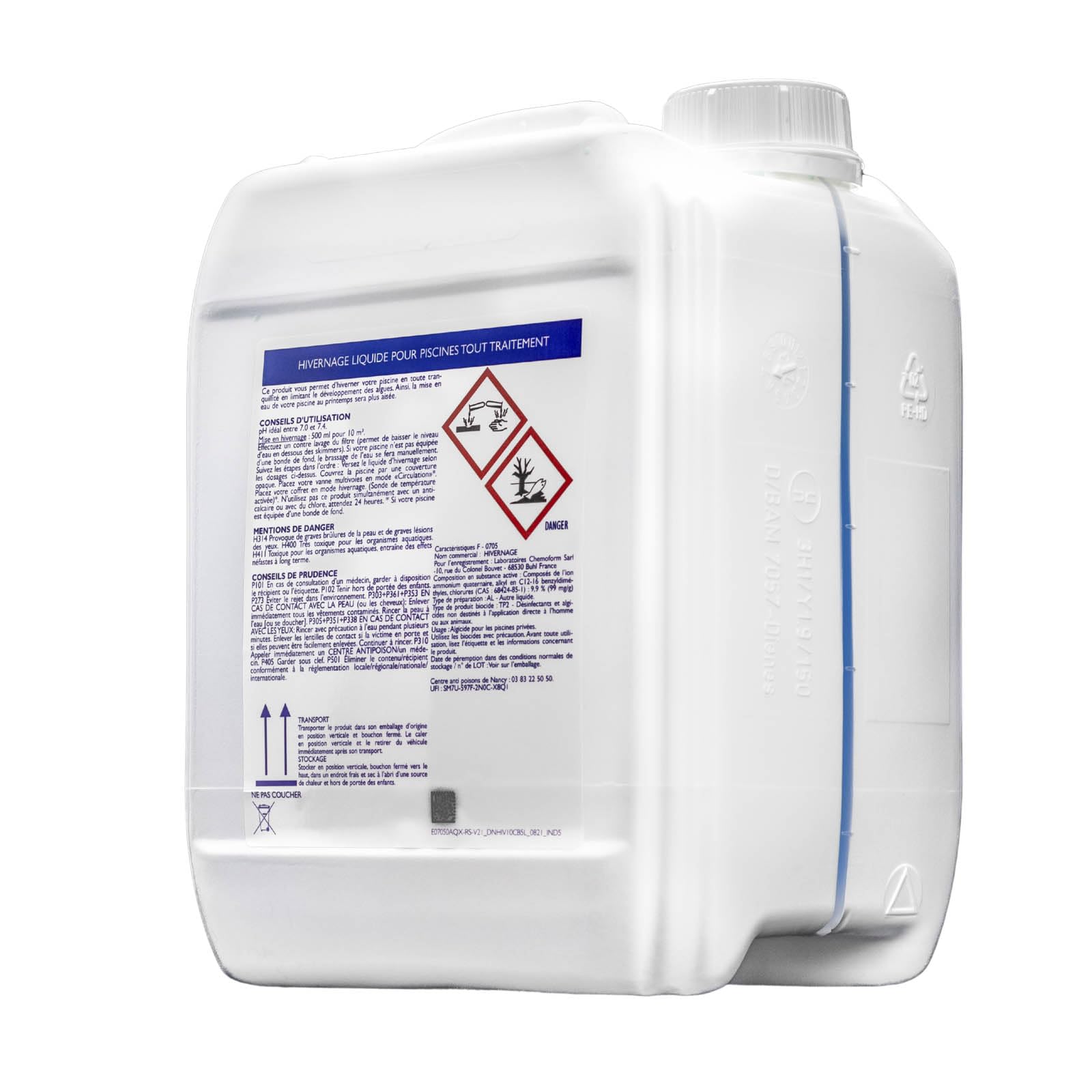 Hivernage Piscine - Anti Algues - Anti dépôts - Protection Des Équipements et des Revêtements - Bidon 5 Litres - EDG